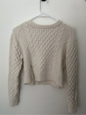 Textured Cable Crewneck Sweater - Cream